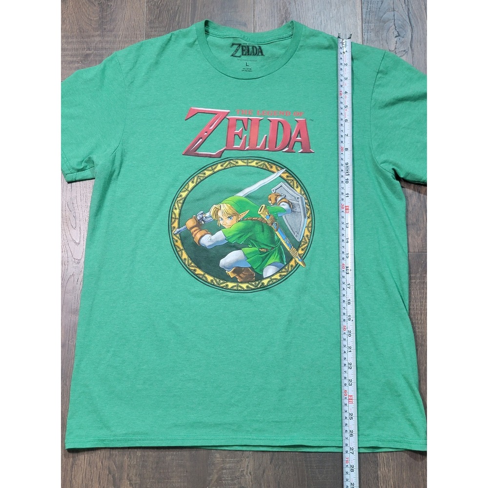 The Legend of Zelda Link Green T Shirt Mens Size L Nintendo Video Game‎ Tee